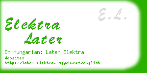elektra later business card